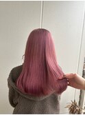 【桑原雪音】ハイトーンピンクベージュ/派手髪暖色系カラー