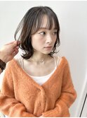 【馬場】大人黒髪外ハネレイヤーミディアムボブ