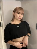 切りっぱなしボブ エアリーロング 美髪 ピンクブラウン
