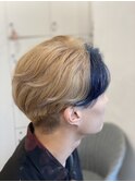 ミルクティーベージュ×インディゴブルー