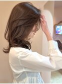 ココアベージュ 透明感カラー 美髪 レイヤーカット 顔周りカット