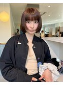 黒髪/ボブルフ/ネビージュ/小顔/ワンレン/栄/髪質改善/前髪
