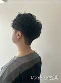 ダークアッシュ/アッシュブラック/パーマ/ベリーショート