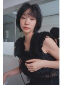 黒髪シースルーボブ