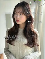 エインアンリー 明治神宮前(AIN.ANLY.)&nbsp;モーヴピンクベージュカラー韓国レイヤースタイル前髪カット