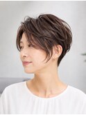 【エフォートレスリュクスショート|40代50代小顔×白髪ぼかし】