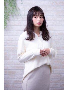 ヘアーアートシフォン 池袋西口店(Hair art chiffon) 伸ばしかけくせ毛風くびれセミディ無造作カールインナーカラー