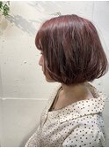 ピンクグレー系カラーXボブスタイル