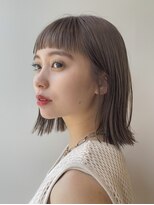 ガーデンヨコハマ(GARDEN YOKOHAMA) 切りっぱなしタッセルボブ外ハネオリーブベージュ透明感カラー