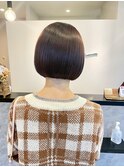大人可愛い20代30代40代丸みショートボブミニボブ暗髪カラー