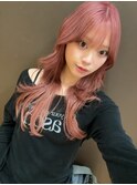 ピンク レイヤーカット