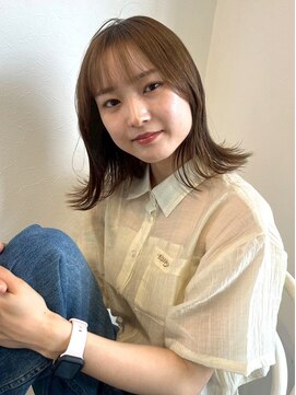 アンニュ(annuy) 外ハネボブ ブラウンベージュ 髪質改善 前髪カット 艶髪