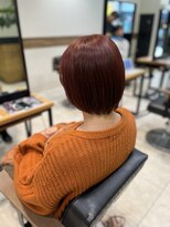 ケンジ 南林間(KENJE)&nbsp;ショートボブ×レイヤー×レッドカラー【南林間】