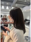<ゲスト>セミロングレイヤーにオリーブベージュ