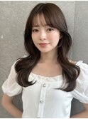 レイヤーカット/グレージュブラウン/韓国巻き/顔周りカット