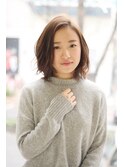 外巻きカールで柔らかく【掛川 美容室 ボブ】