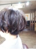 イメチェン黒髪ショートパーマ