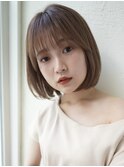 【eL 横浜】小顔シースルー グレージュ ボブ (大島)