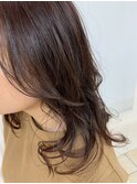 斜め前髪　ゆるふわ　ニュアンスカール　ラベンダーベージュ