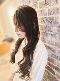 流しバング×ゆる巻きロング×シルバーアッシュ/亀戸/錦糸町