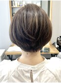 ショートボブ【白髪ぼかし】ショコラアッシュ★ヘルシースタイル