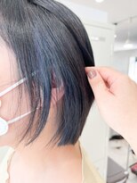 シャルムヘアー(charme hair)&nbsp;黒髪×イヤリングブルー