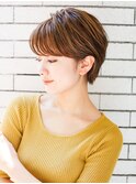 ショート/顔周り/前髪カットブリーチなしハイトーンカラー[原宿]