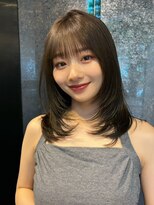 ノイ(noi)&nbsp;顔周りレイヤーカットグレージュカラーくびれボブベージュカラー