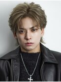 フェザーパーマ大人センターパートシャドウパーマ韓国ヘア