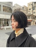 メルティ―カラーフェミニンロング似合わせカットマッシュボブ