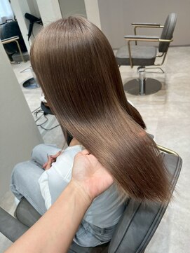 サルファ ヘアデザイン 名古屋 丸の内(S.ALPHA HAIR DESIGN) グレージュ切りっぱなしボブ前髪ありミニボブミルクティベージュ