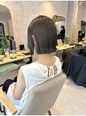 大人かわいいぱつっとボブ ×赤みなしカラー×20代30代40代