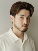 men's/メンズ/刈り上げセンターパート/ブルーブラック/渋谷