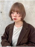 ボブ レイヤーボブ フェイスレイヤー 暖色カラー