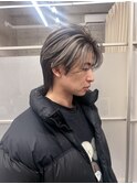 フェザーショートアップバングセンターパートメンズハイライト