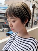 大人女性ショートコンパクトショートマッシュショートハイライト