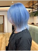 【guest style】アイスブルー×レイヤーボブ　　髪質改善