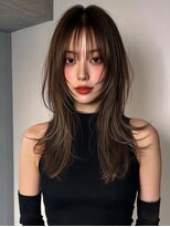 サロンドアイ(salon de i) 顔まわりロングレイヤー × ショコラブラウン