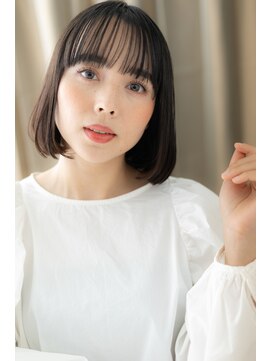 カバーヘアアンドスパ ブリス 浦和(COVER HAIR&SPA bliss) 黒髪クラシカル透け感切りっぱなしボブTb4浦和20代30代40代