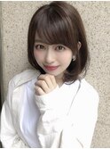 ミディアムヘア　毛先カール　デジタルパーマ
