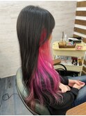 インナーカラーピンクカラーデザインカラー