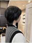 福山美容室Caary レイヤーウルフ透明感ブルーブラック10代20代