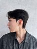 【メンズ】メンズカット+ダウンパーマ+韓国風◎前髪立ち上げパーマ￥14,000→