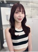 ワインレッド×ナチュラルレイヤー