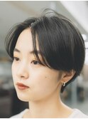ショート ショートボブ ハイライトカラー 縮毛矯正 夏