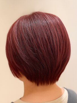 ロンロンシャ 都ホテル店(RONRONCHAT) 30代×髪質改善オーガニックカラーカシスピンク×ショートボブ