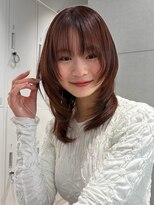 トリッカ シブヤ(TRICCA SHIBUYA)&nbsp;レイヤーカットミディアムボブ暖色カラーブラウントーンダウン