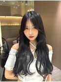 暗めカラー/韓国風巻き/レイヤーカット/髪質改善/縮毛矯正/池袋