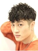 MEN’S HAIR/リバースセンターパート/ニュアンスパーマ