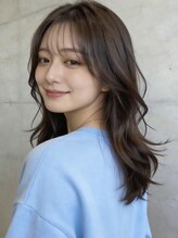 ルポシノエル(rupo si Noel)&nbsp;セミロングレイヤー/くびれレイヤー/グレージュ/髪質改善カラー